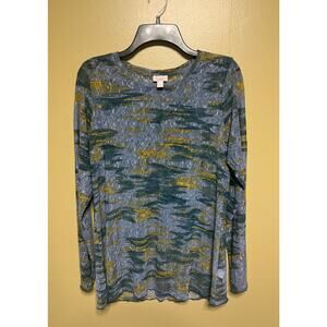 Layers by Lori Goldstein Shara nylon lace long sleeve top